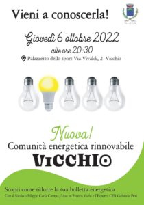 Assemblea a Vicchio sulla Comunità Energetica giovedi 6 ottobre