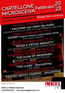 Il programma di febbraio di Microscena a Borgo san Lorenzo