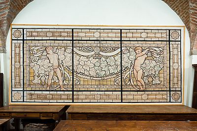 Un pannello di Galileo Chini di Margheri Antichità alla mostra di Salsomaggiore